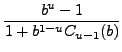 $\displaystyle {\frac{{b^{u}âˆ’1}}{{1+b^{1-u}C_{uâˆ’1}(b)}}}$