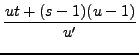 $\displaystyle {\frac{{ut+(sâˆ’1)(uâˆ’1)}}{{uÊ¹}}}$